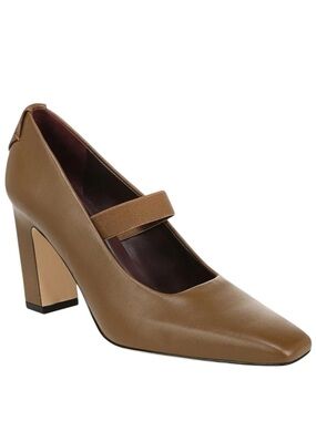 Franco Sarto Flexa Bria Mary Jane Pumps in Woodland Taupe Leather Heels NWOB S